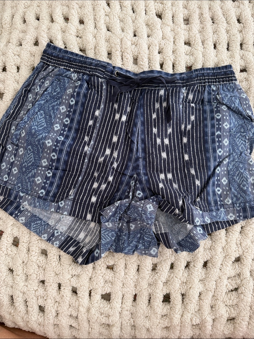 GAP Blue Patterned  Drawstring Shorts